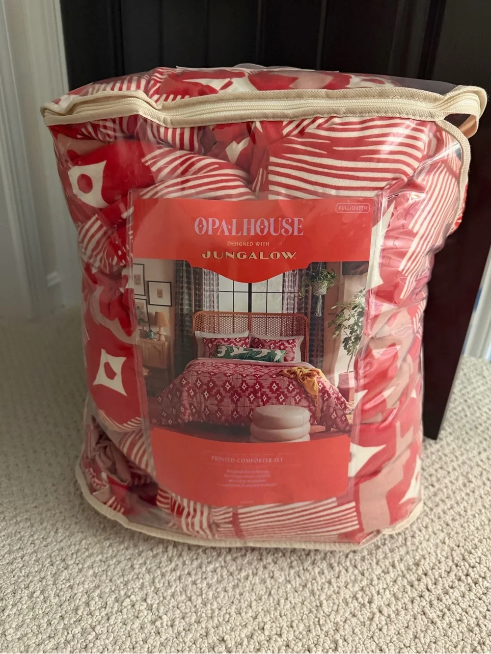 Opalhouse Red & Cream Geometric Printed Comforter